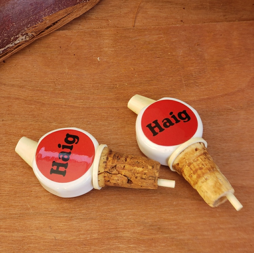 Pair Of Vintage Haig Scotch Whiskey Liquor Pourer